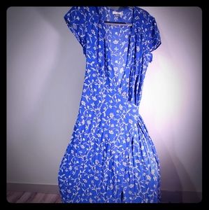 Blue maxi wrap dress